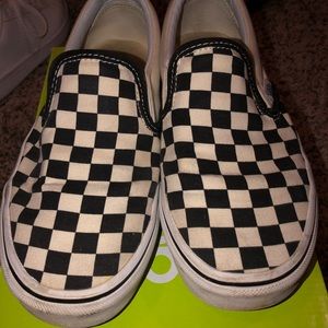 Vans checkered slip ons